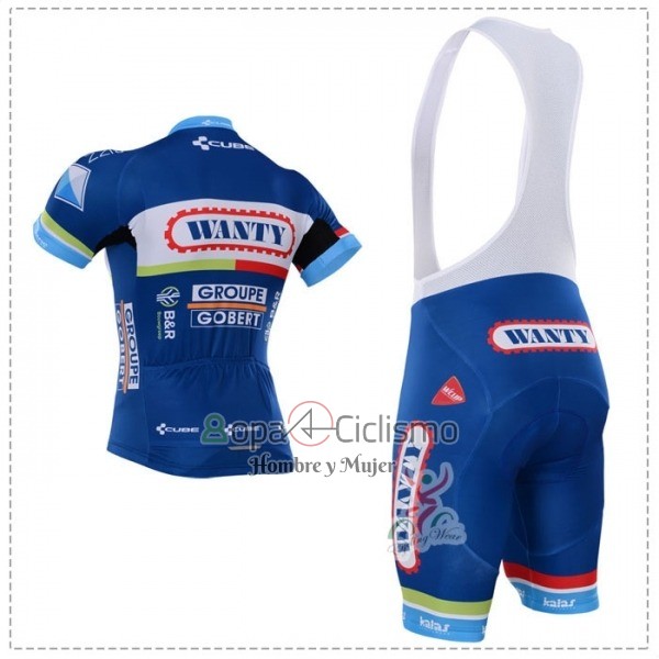 Wanty Ropa Ciclismo Culotte Corto 2018 Mangas Cortas Azul